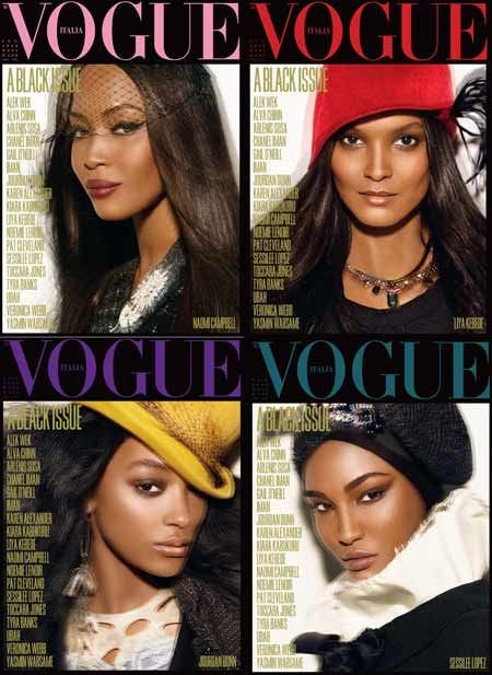 Black models in Vogue magazine covers