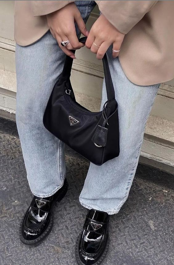 woman holding nylon bag