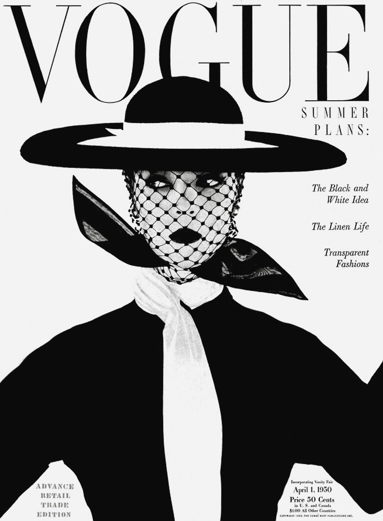 Glam Observer Blogger Giada Graziano: Irving Penn (1917-2009) black and white photo of a woman in Vogue cover